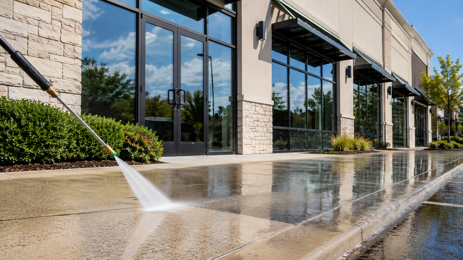 Commercial exterior cleaning service result